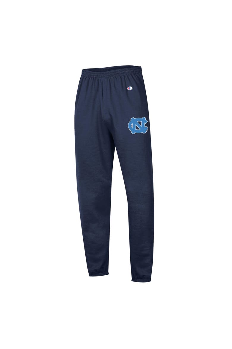 Men's Champion  Navy North Carolina Tar Heels Powerblend Banded Fleece Sweatpants, Alternate, color, Navy