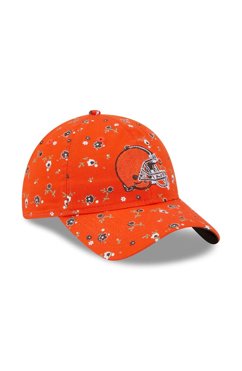 New Era Women's New Era Orange Cleveland Browns  Floral 9TWENTY Adjustable Hat, Alternate, color, Orange