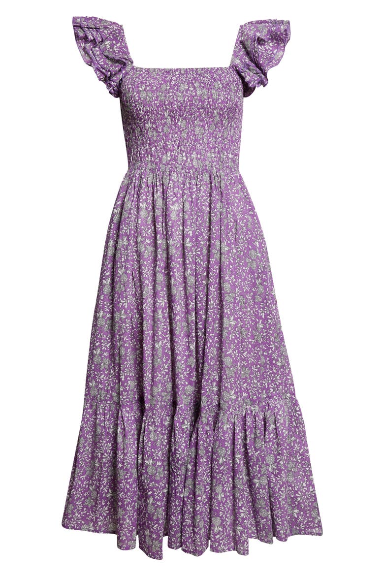 Olympia Smocked Midi Dress, Alternate, color, PROVENCE FLORAL