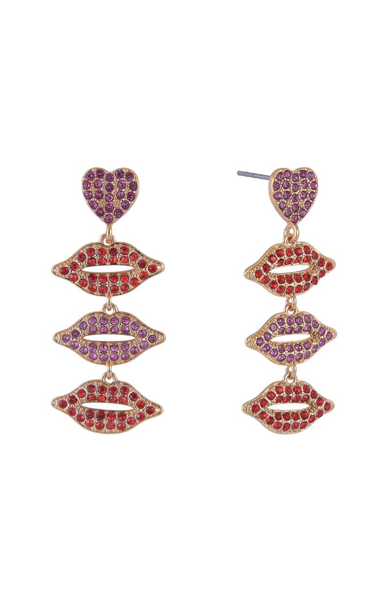 Hallmark Stone Lip Linear Earrings, Main, color, Red