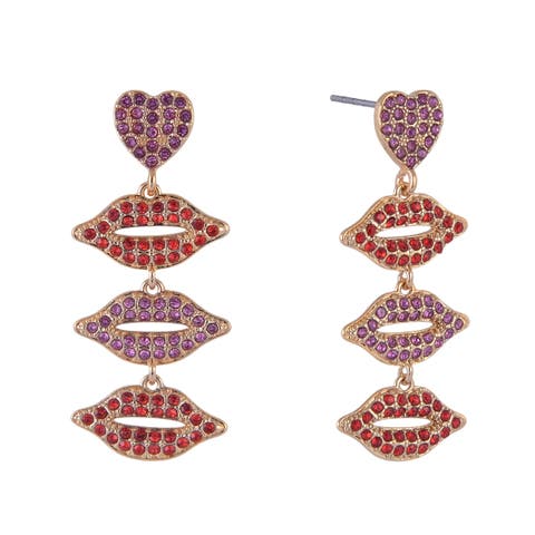Stone Lip Linear Earrings
