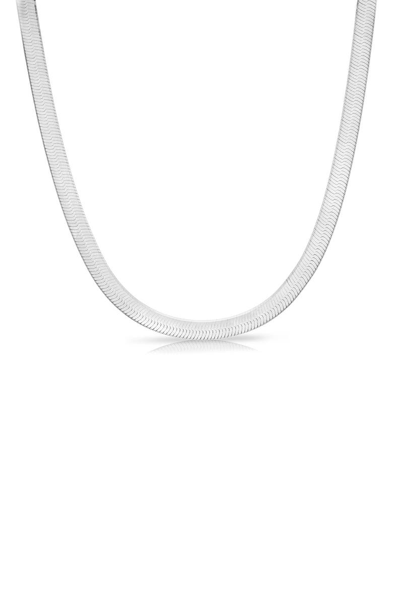 GLAZE JEWELRY 18K Yellow Gold Vermeil Herringbone Chain Necklace, Main, color, 