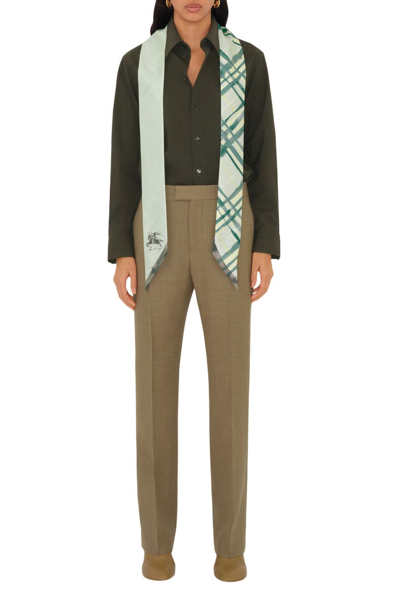 Burberry Reversible Check Silk Twill Scarf, Alternate, color, Breeze