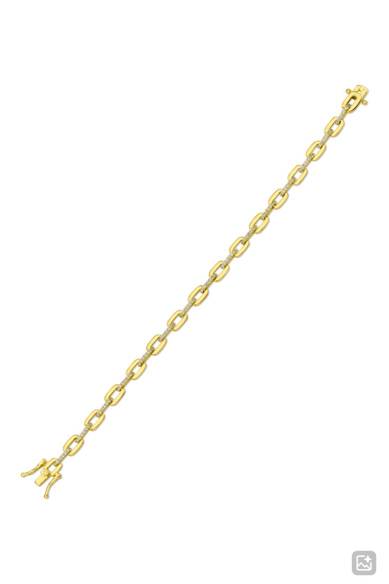Cubic Zirconia Link Bracelet, Alternate, color, GOLD PLATED BRASS