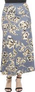 24seven Comfort Apparel Womens Floral Elastic Waist A-Line Maxi Skirt