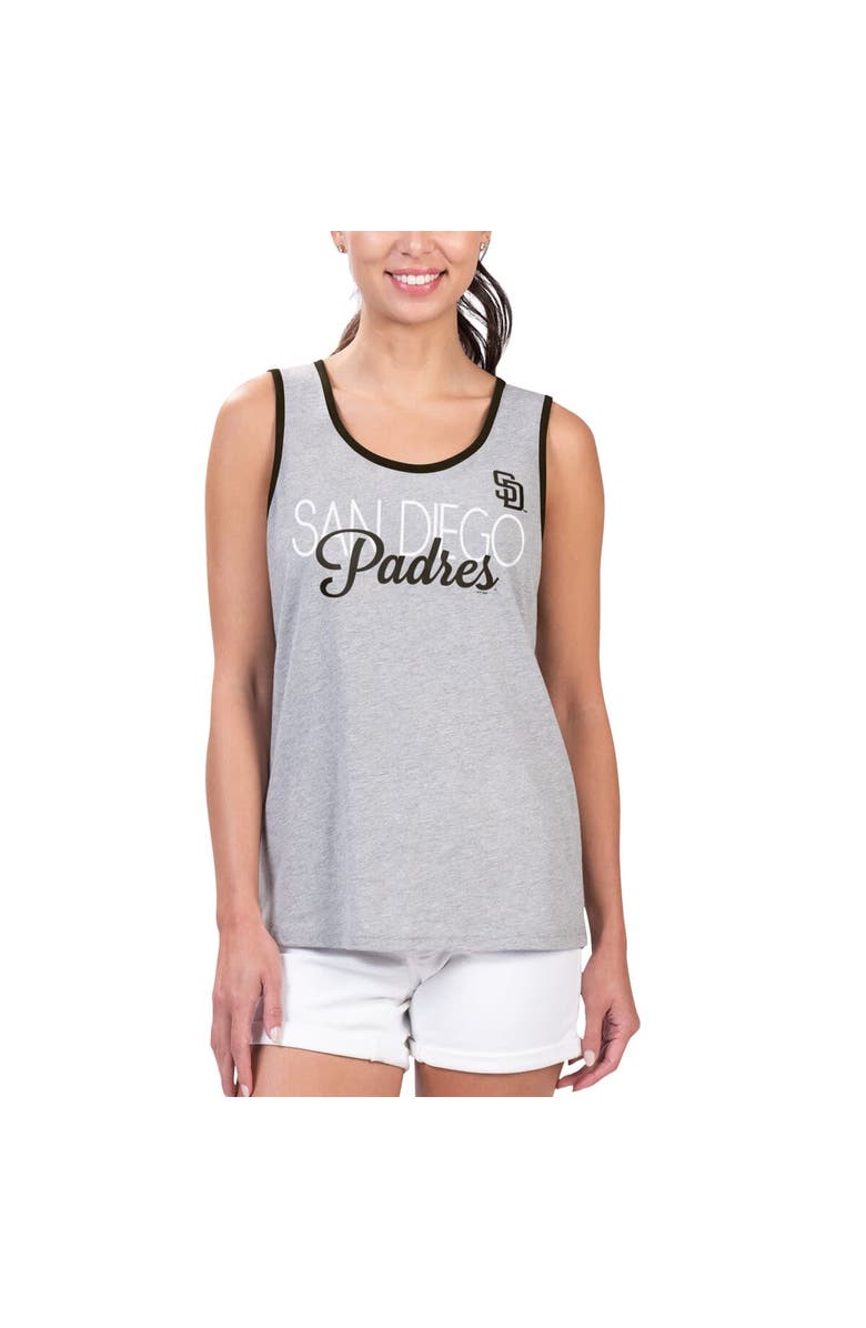 G-III 4HER BY CARL BANKS Women's G-III 4Her by Carl Banks Gray San Diego Padres Fastest Lap Tank Top, Alternate, color, 