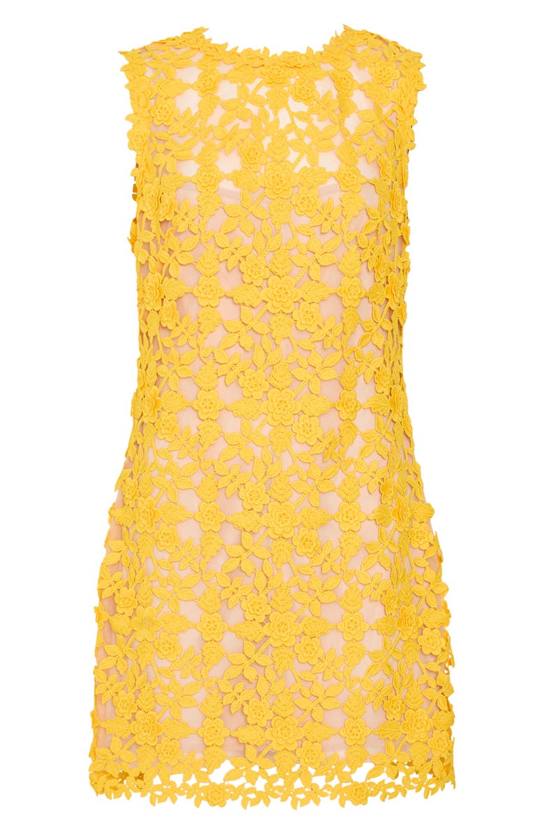 Milly Ivette Lace Minidress, Alternate, color, Yellow