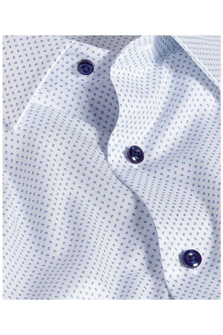 Regular Fit Neat Cotton Dress Shirt, Alternate, color, WHITE/ NAVY