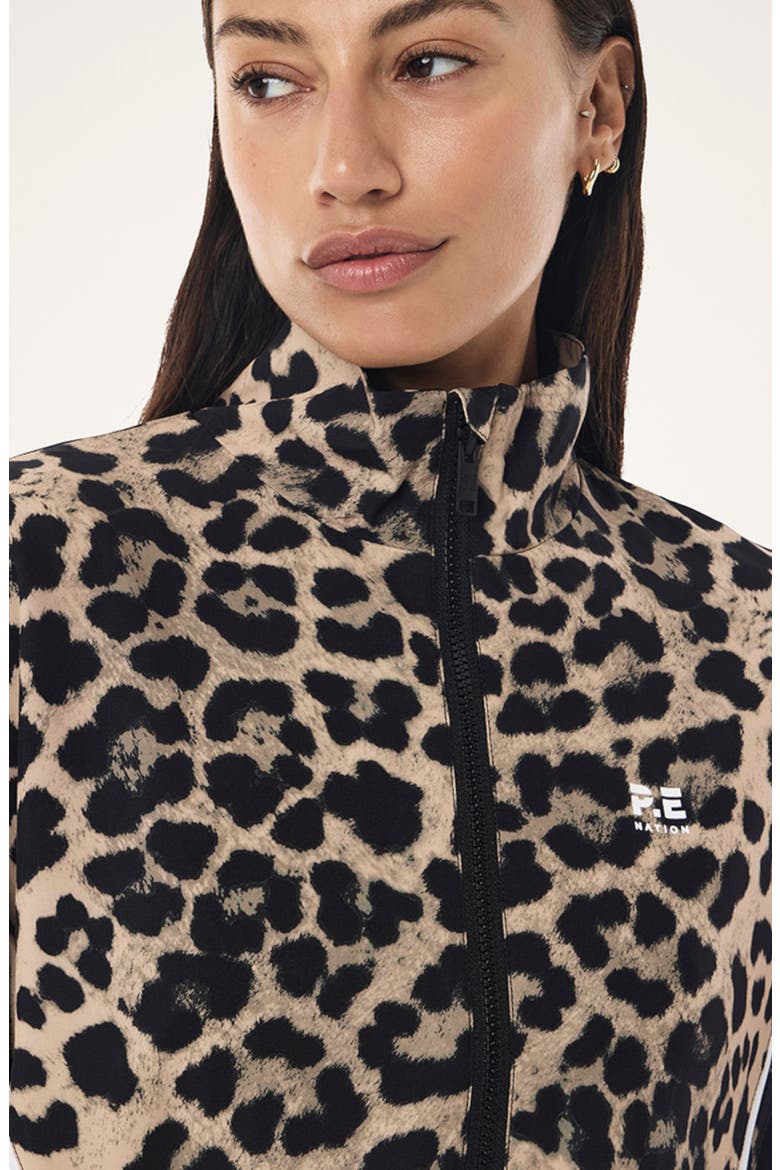 Linear Water Repellent Jacket, Alternate, color, LEOPARD/ BLACK