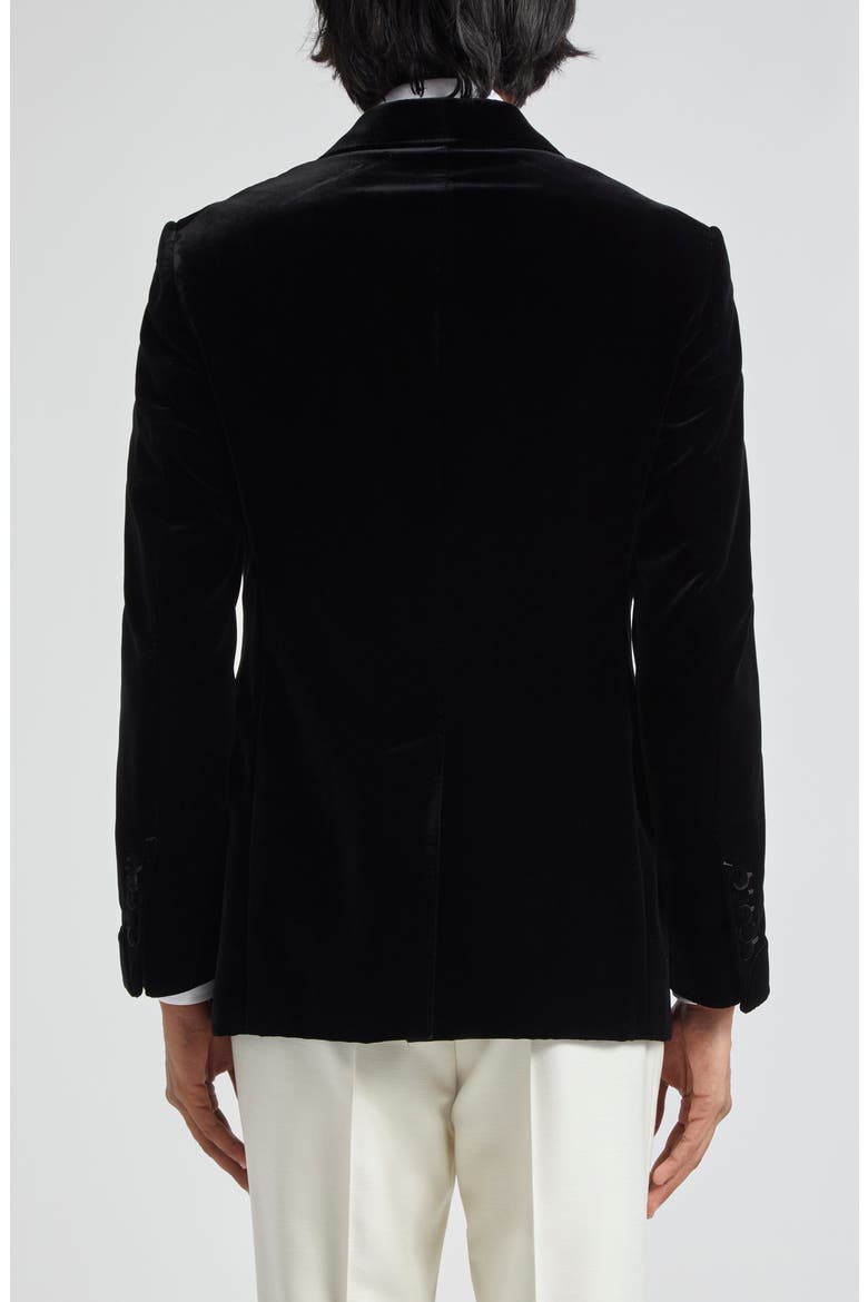 Shelton Fluid Velvet Cocktail Jacket, Alternate, color, BLACK