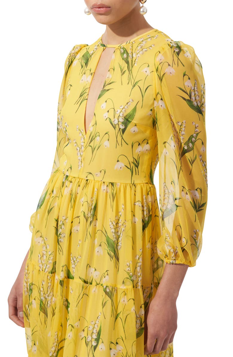 knee length dresses for ladies Abby Bodice with Dahlia Skirt in Lily of the Valley Jacquard