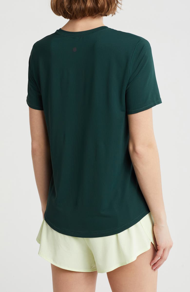 Zella Breeze Thru Mesh Active T-Shirt, Alternate, color, Green Park