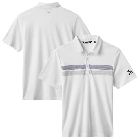 Men's TravisMathew White New York Yankees Top Recruit Tri-Blend Polo