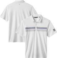 TravisMathew Men's TravisMathew White New York Yankees Top Recruit Tri-Blend Polo