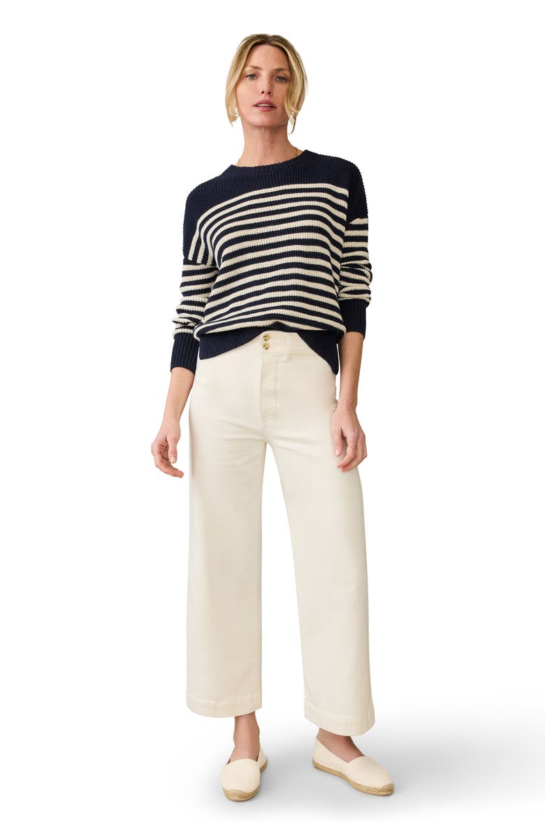 Faherty Miramar Stripe Linen & Organic Cotton Sweater, Alternate, color, Lighthouse Point