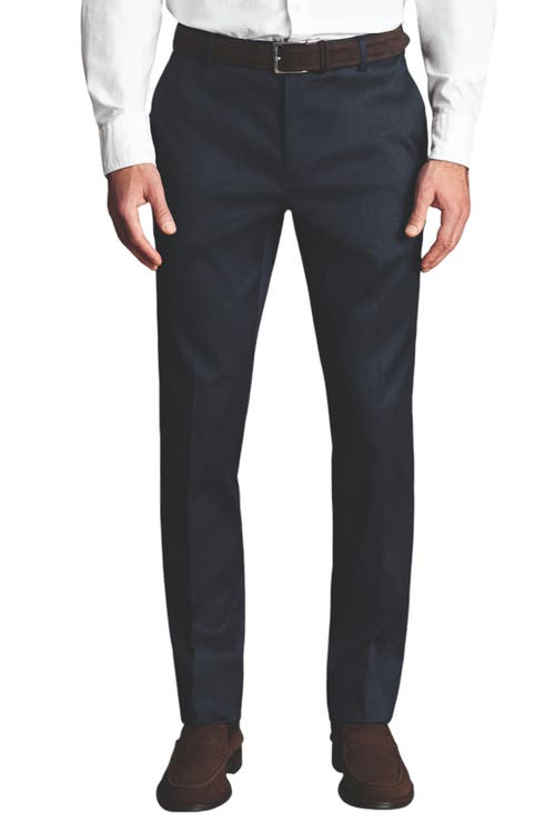 Charles Tyrwhitt Slim Fit Smart Texture Trousers in Denim Blue 