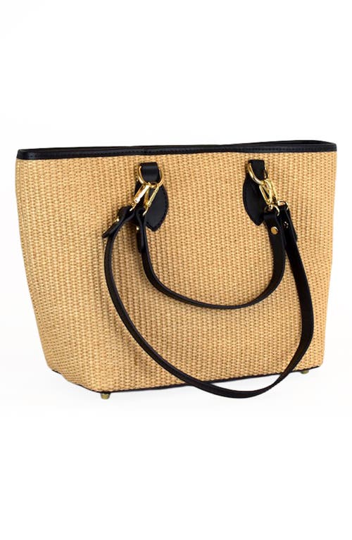 Persaman New York Naomi Straw & Leather Tote In Black