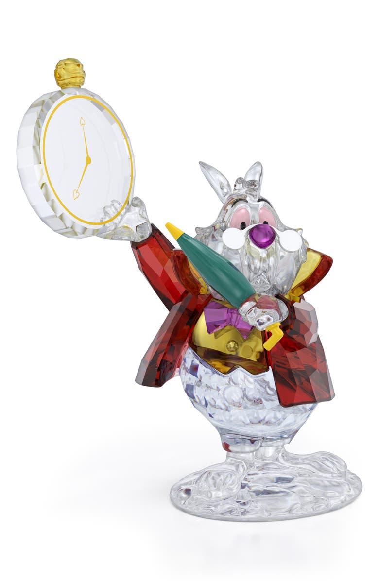 Swarovski x Disney<sup>®</sup> Alice in Wonderland The White Rabbit Figurine, Main, color, Red Multi