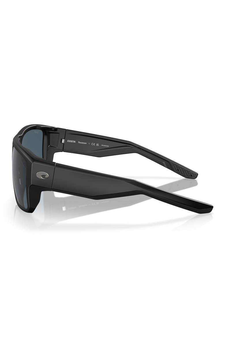 Taxman 59mm Polarized Square Sunglasses, Alternate, color, MATTE BLACK/ GRAY