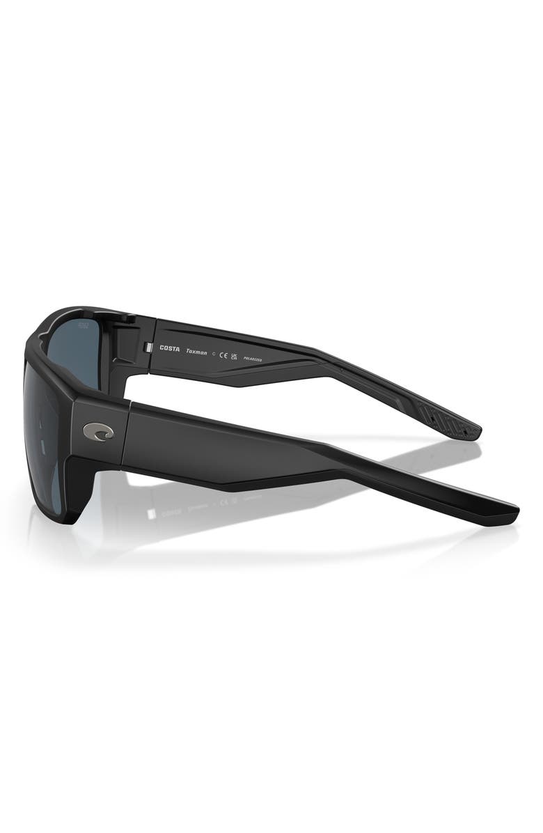 Costa Del Mar Taxman 59mm Polarized Square Sunglasses, Alternate, color, Matte Black/ Gray