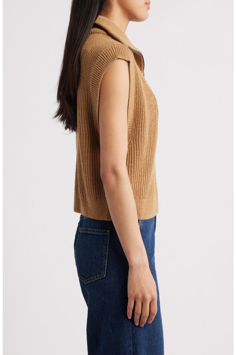 Half Zip Sweater Vest, Alternate, color, TIGERS EYE
