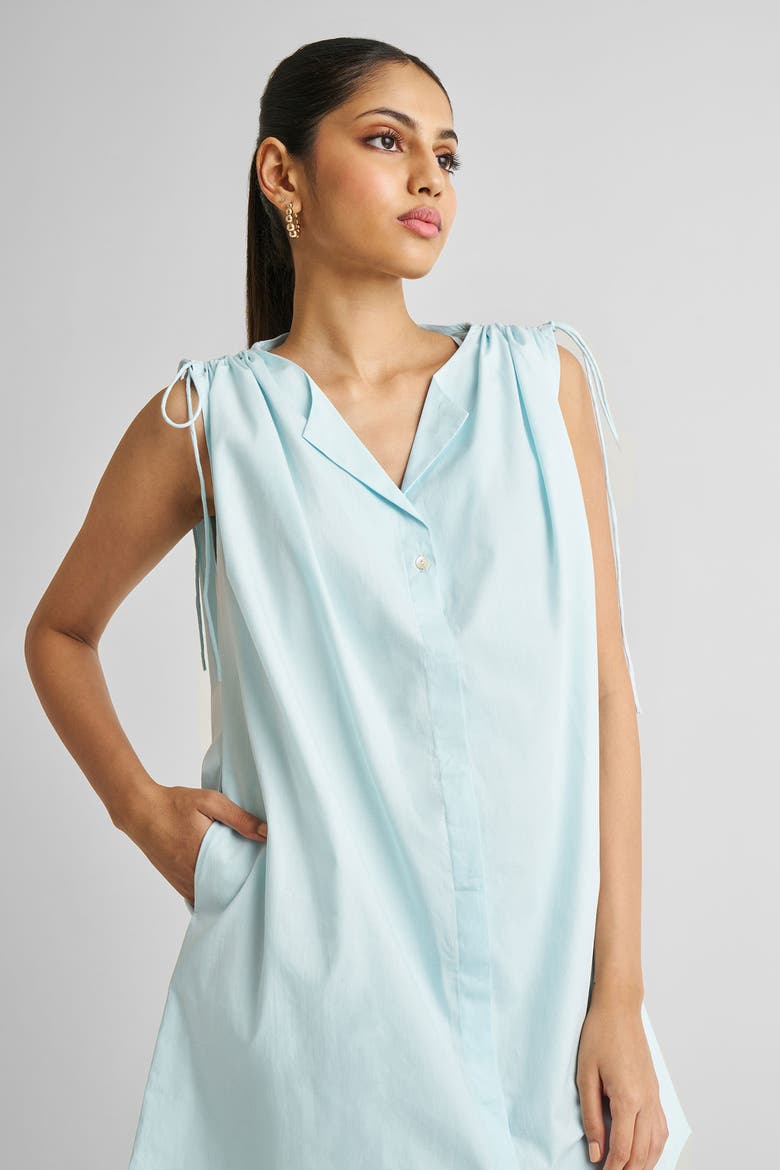 Shirt dress with Shoulder Tie Details, Alternate, color, Summer Blue