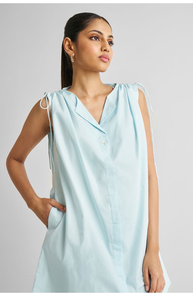Reistor Shirt dress with Shoulder Tie Details, Alternate, color, Summer Blue