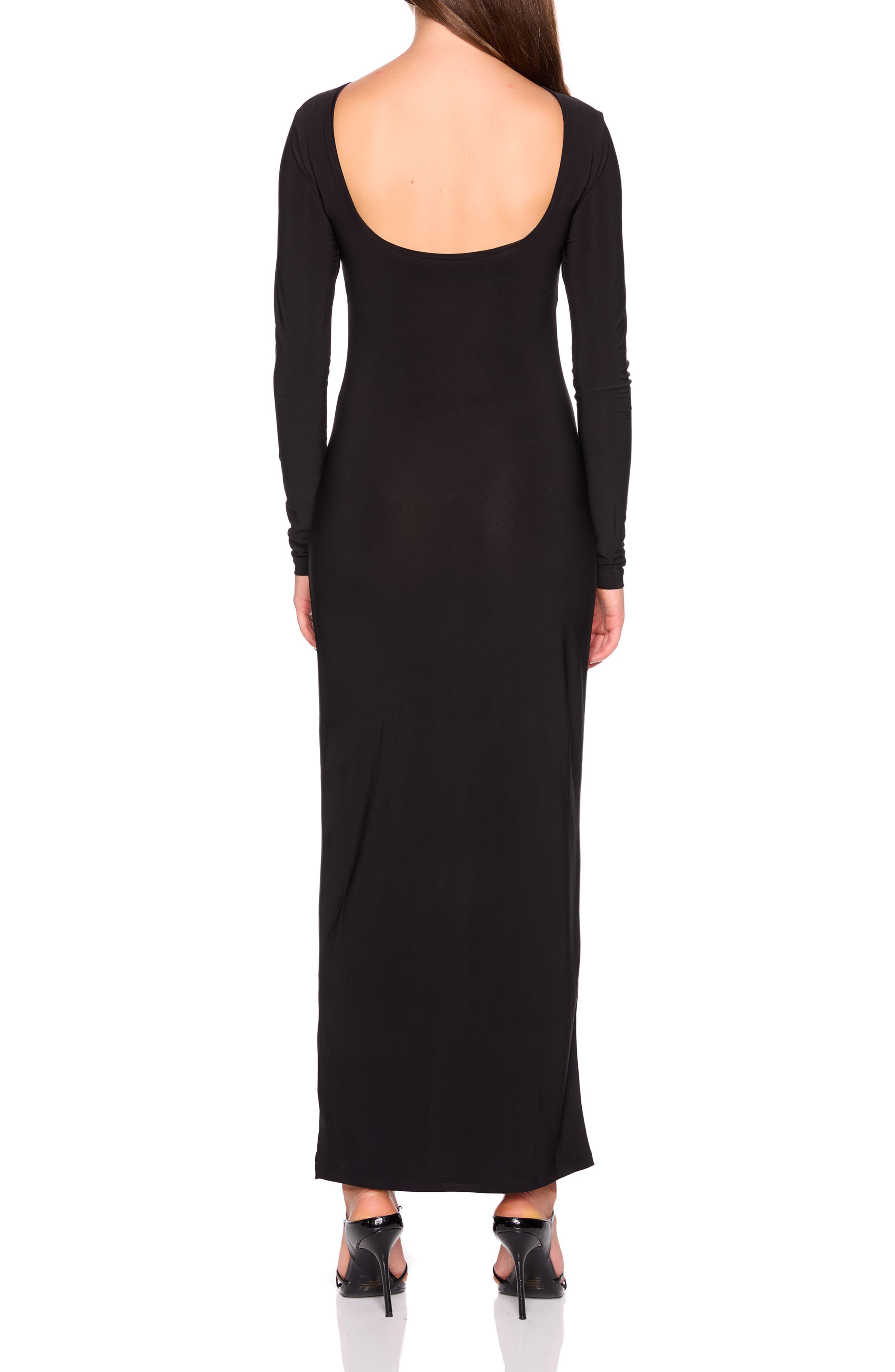 Long Sleeve Side Slit Maxi Dress - image 2