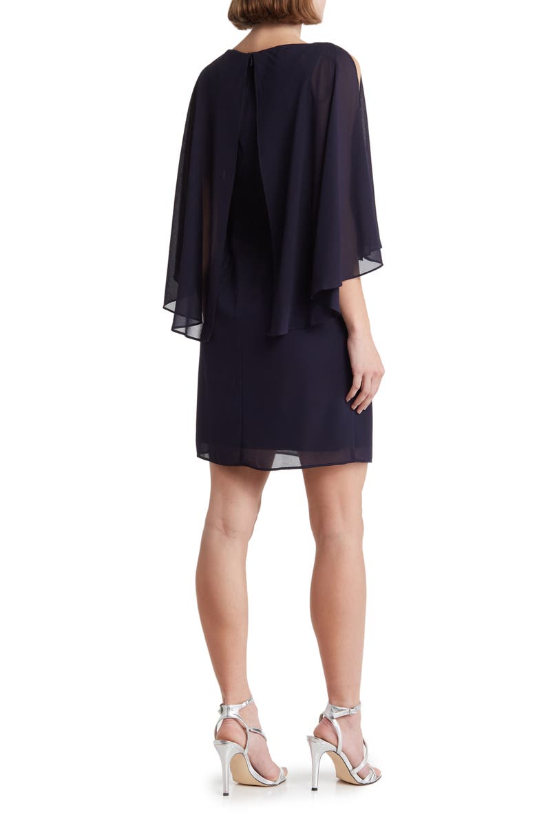 Vince Camuto Jewel Embellished Caplet Dress, Alternate, color, Navy