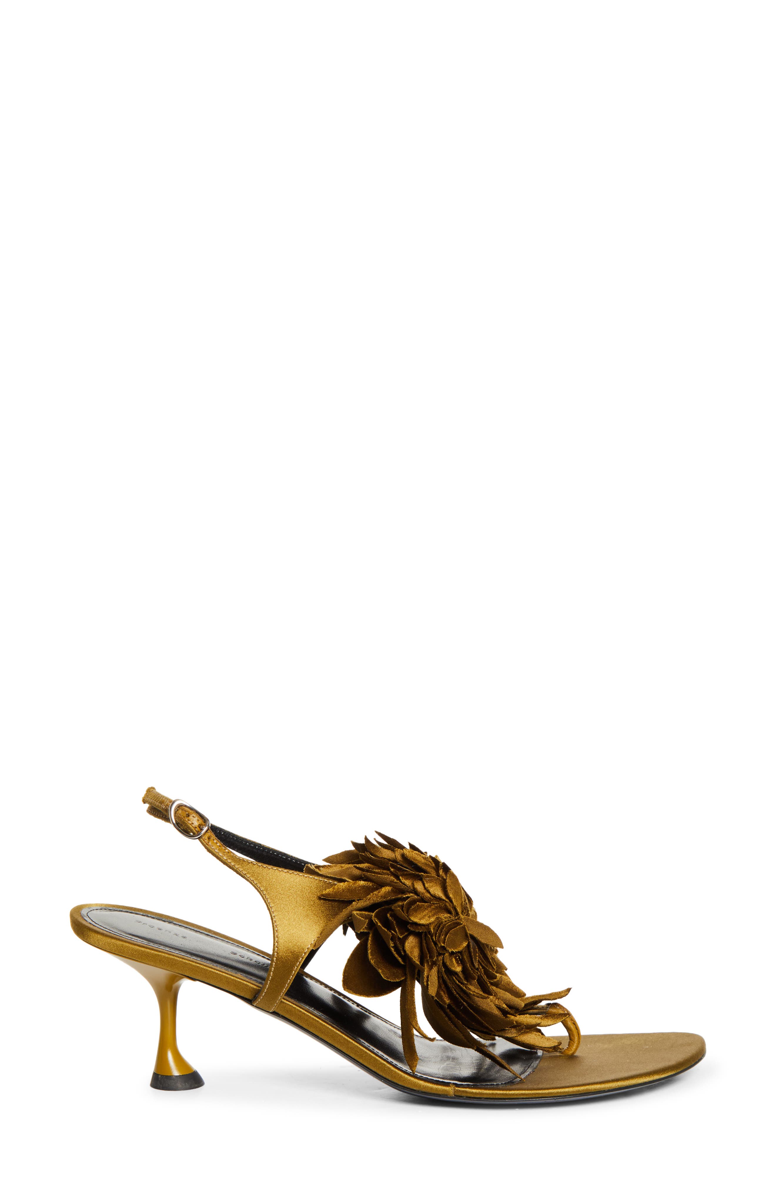 Proenza Schouler Satin Flower Sandal, Alternate, color, Pistachio
