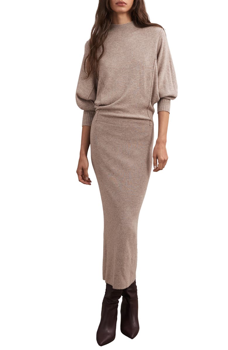 Reiss Suni Long Sleeve Maxi Sweater Dress, Main, color, Neutral