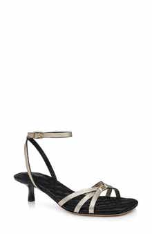 L'AGENCE Genette Ankle Strap Kitten Heel Sandal