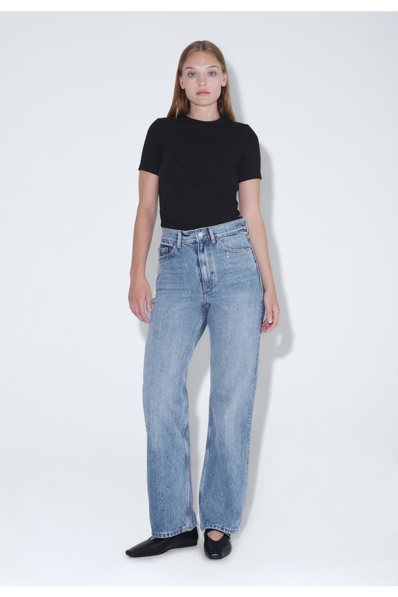Echo High Straight Rigid Jeans, Alternate, color, Blue jay