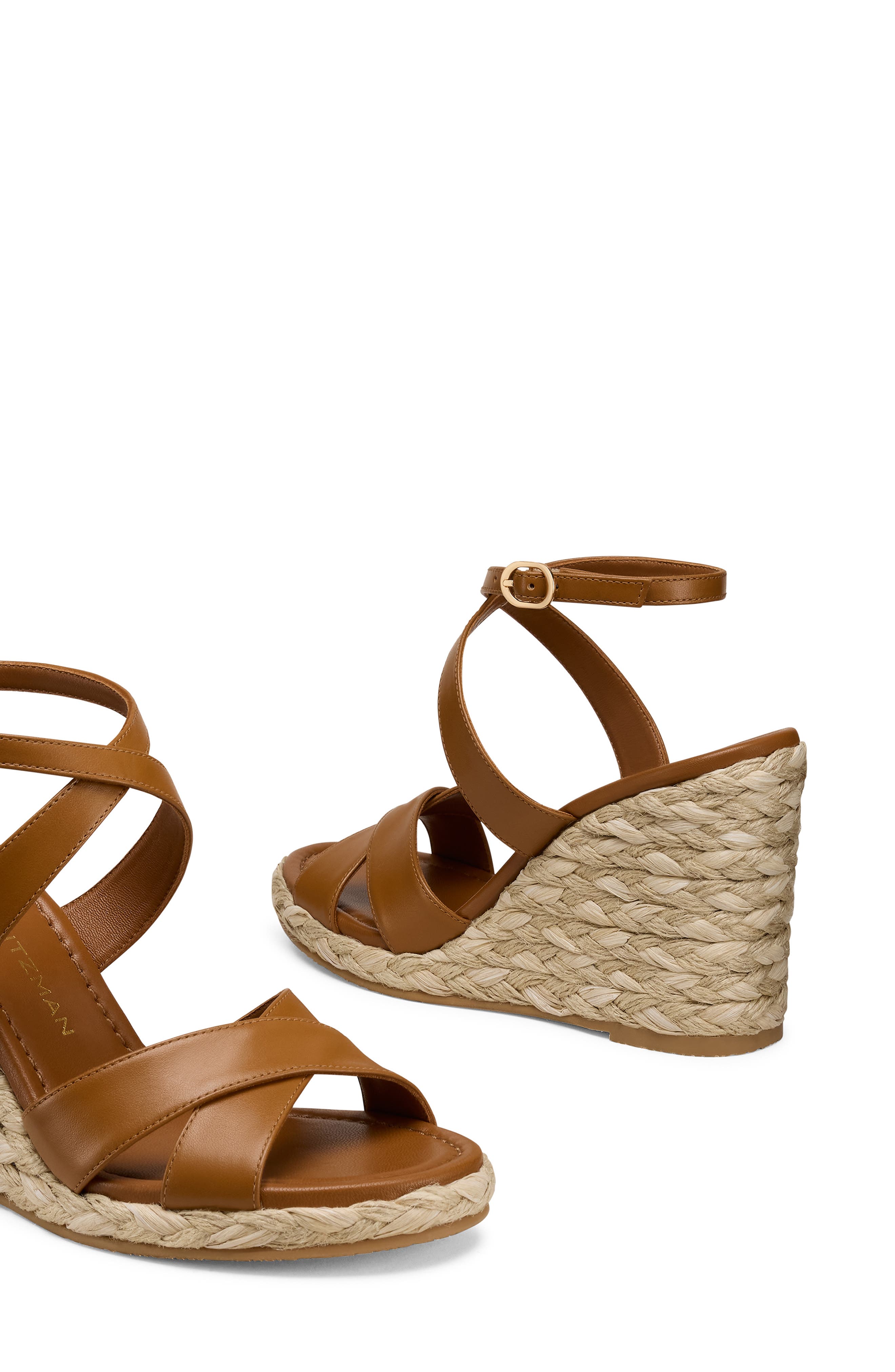 Stuart Weitzman Alyssa Ankle Strap Wedge Sandal, Alternate, color, Boho Tan