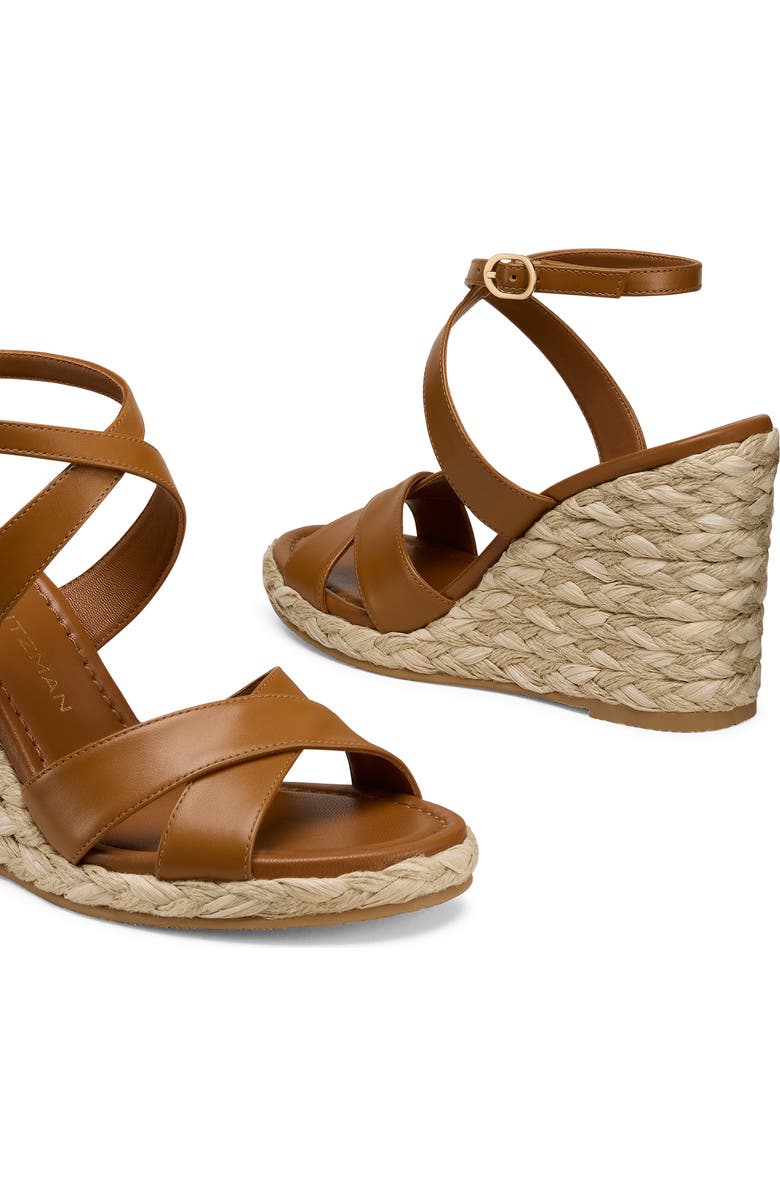 Stuart Weitzman Alyssa Ankle Strap Wedge Sandal, Alternate, color, Boho Tan