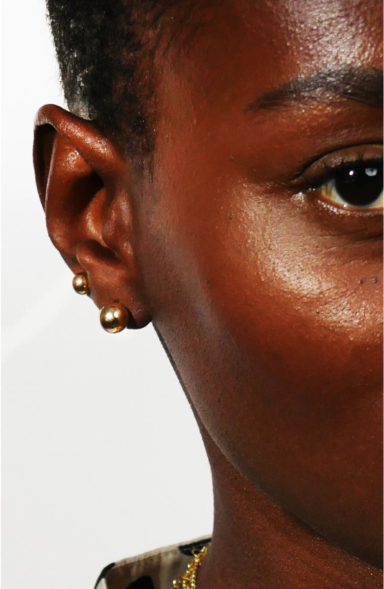 Gwen Beloti Gold Stud Ball Earrings, Alternate, color, Gold