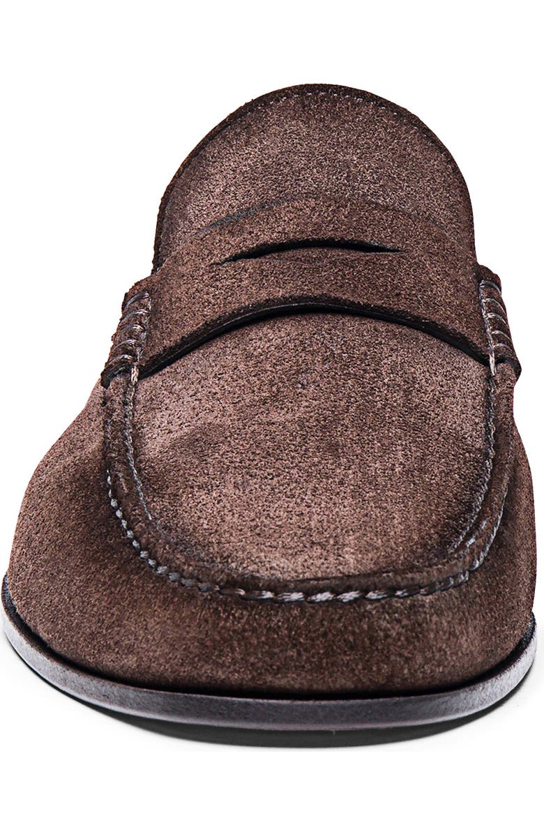 Santoni Suede Penny Loafer, Alternate, color, Dark Brown
