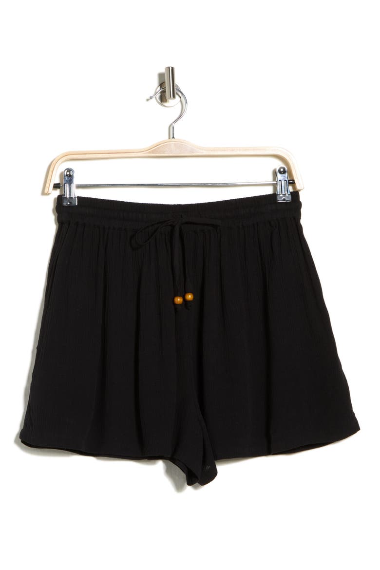 Easy Gauze Cover-Up Shorts, Alternate, color, BLACK