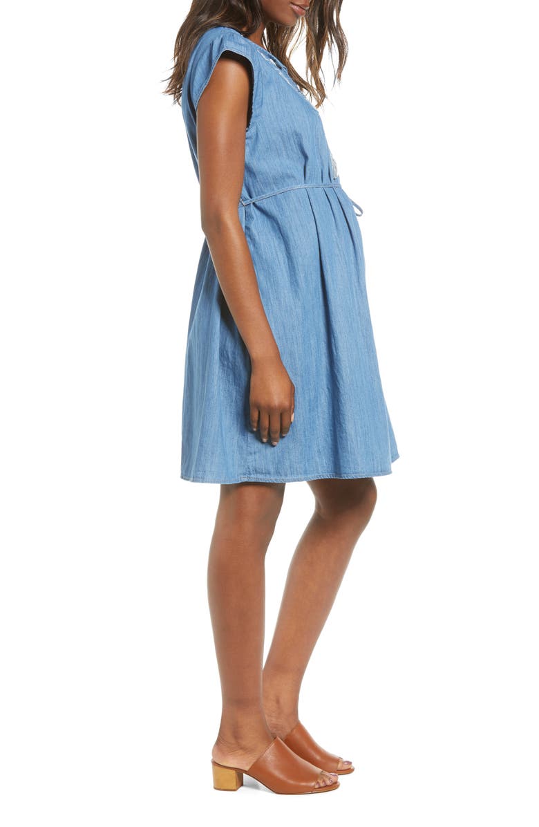 Fourteenth Place Flutter Sleeve Maternity Dress, Alternate, color,