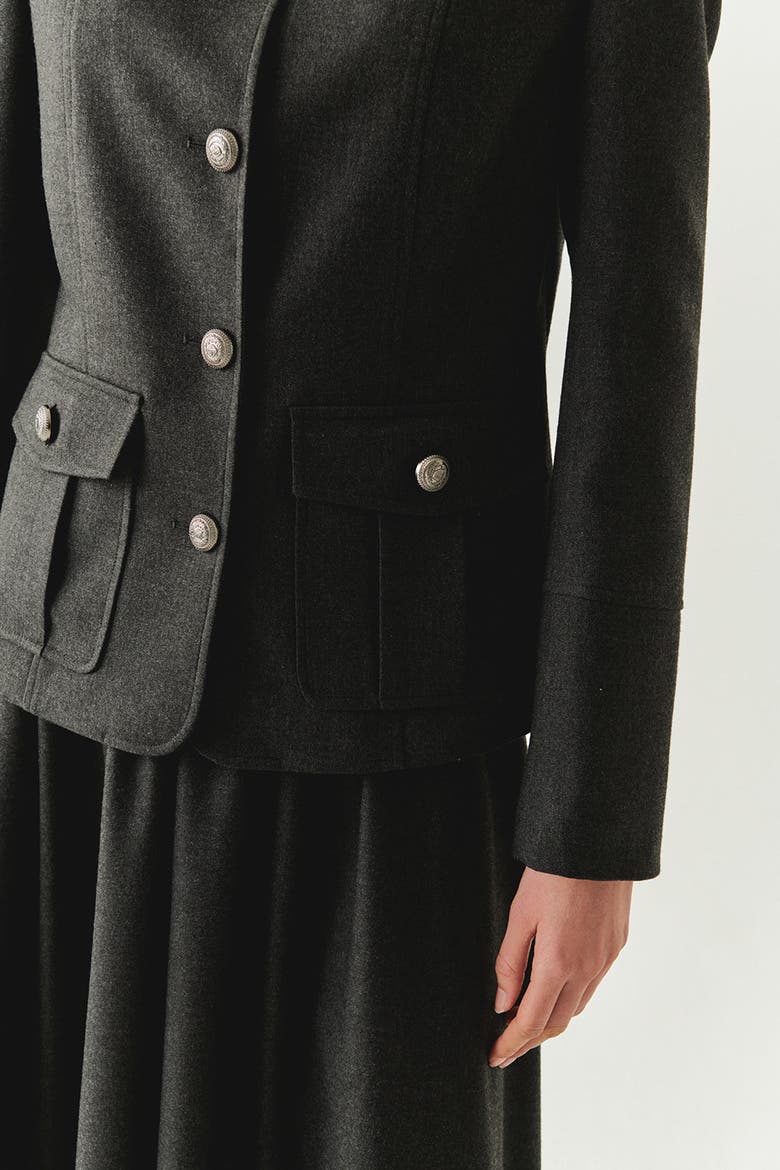 Aubrie Structured Jacket, Alternate, color, GREY