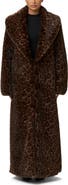 Naked Wardrobe Leopard Faux Fur Coat
