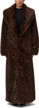 Naked Wardrobe Leopard Faux Fur Coat