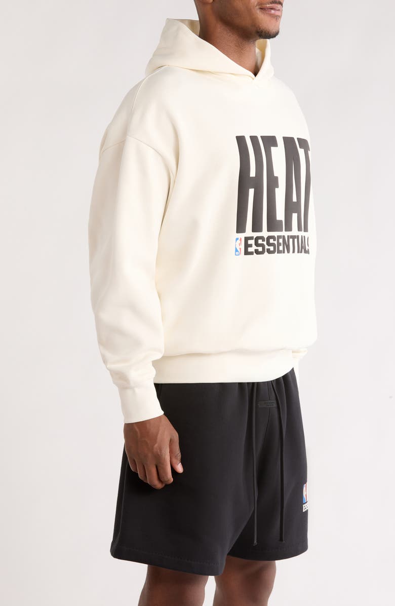 Fear of God Essentials Heat Cotton Blend Hoodie, Alternate, color, Cream White