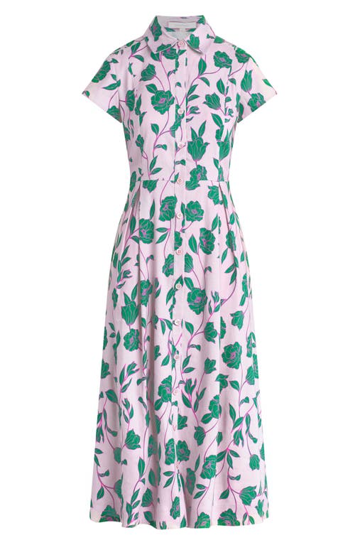 Shop Favorite Daughter Sunday Best Linen Blend Shirtdress In Wisteria Field Flower