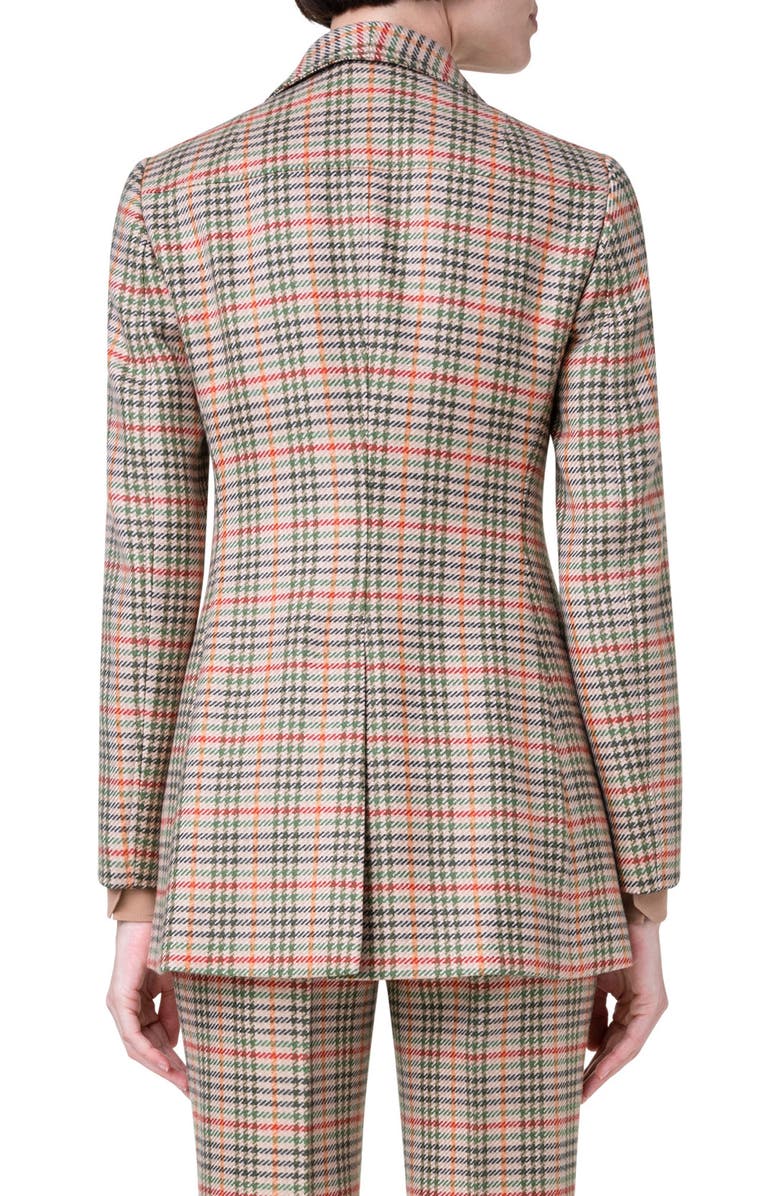 Akris Check Virgin Wool Flannel Jacket, Alternate, color, 