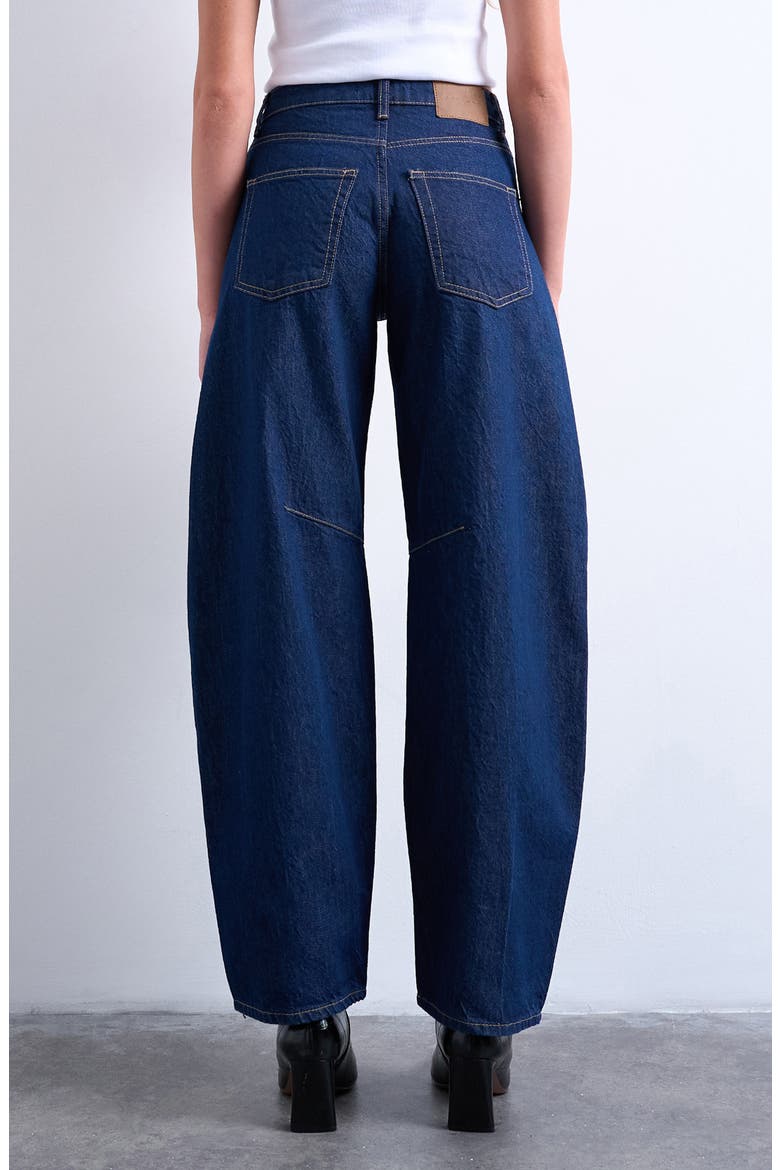 High Waist Barrel Jeans, Alternate, color, MEDIUM BLUE
