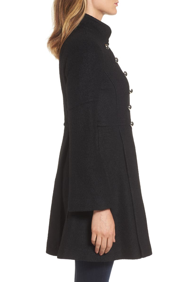 GUESS Double Breasted Fit & Flare Coat, Alternate, color, 