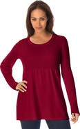 Jessica London Ribbed Baby Doll Tunic Sweater