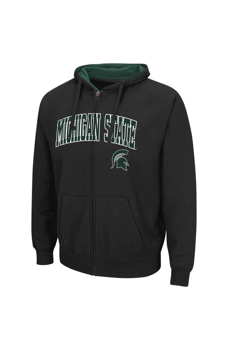 COLOSSEUM Men's Colosseum Black Michigan State Spartans Arch & Logo 3.0 Full-Zip Hoodie, Alternate, color, Black
