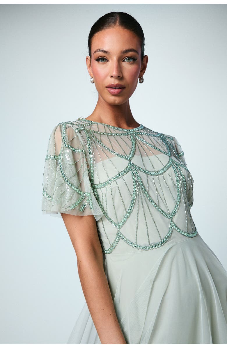 Coast Embellished Bodice Bridesmaids Dress, Alternate, color, Sage